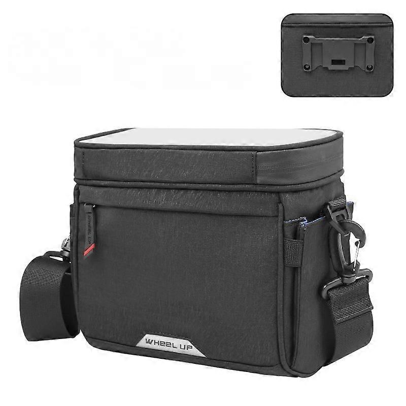 Touch Screen Bicycle Basket Mountain Bike Crossbar Front Bag - Thickened Upgraded D21 Black - Buckle (One Pack)