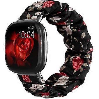 38/40/41 mm-Fashion bedrukte elastische stoffen band voor Fitbit Versa smartwatch - zachte en elastische stoffen band voor dames en meisjes.