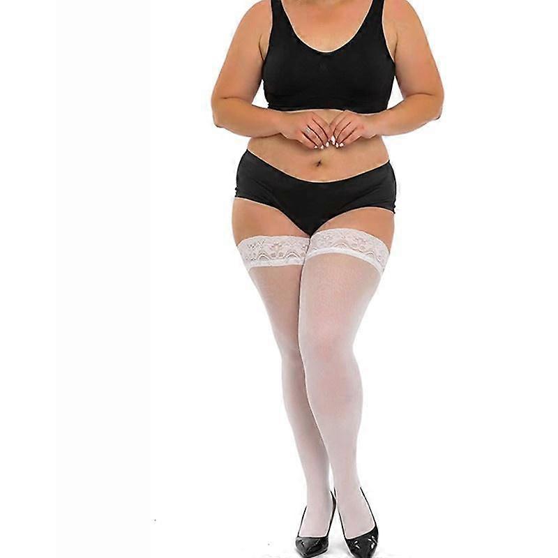 Big Size Stretch Lace Stockings Women's Fashion Legs Knee High Long Socks Large Size Thigh Highs Lace Stockings Plus Size