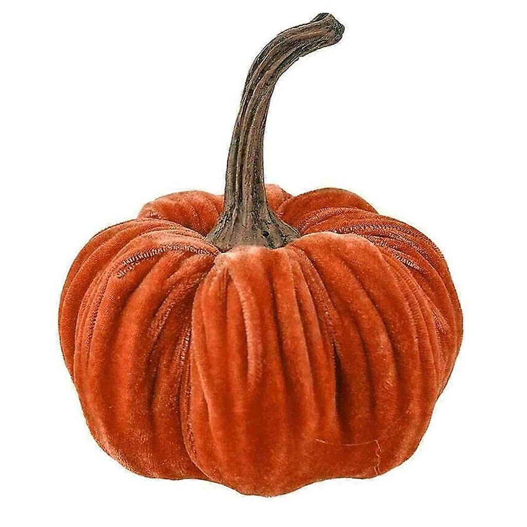 6 '' Handmade catifea dovleci decor super moale dovleac Halloween dovleac ornament portocaliu