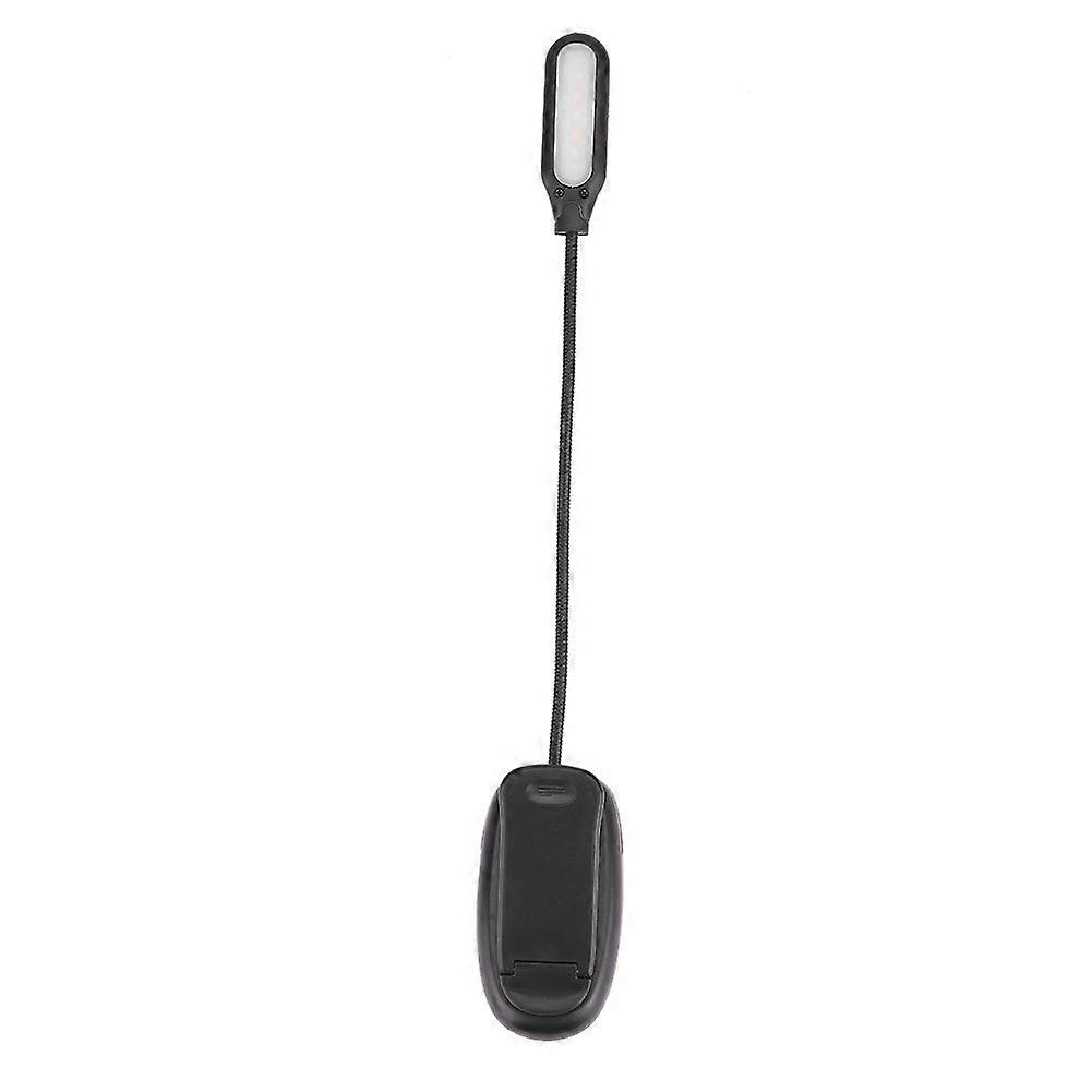 Battery Powered 5LED Clip On Lamp with 3 Positions Adjustable Light Color and Flexible Neck