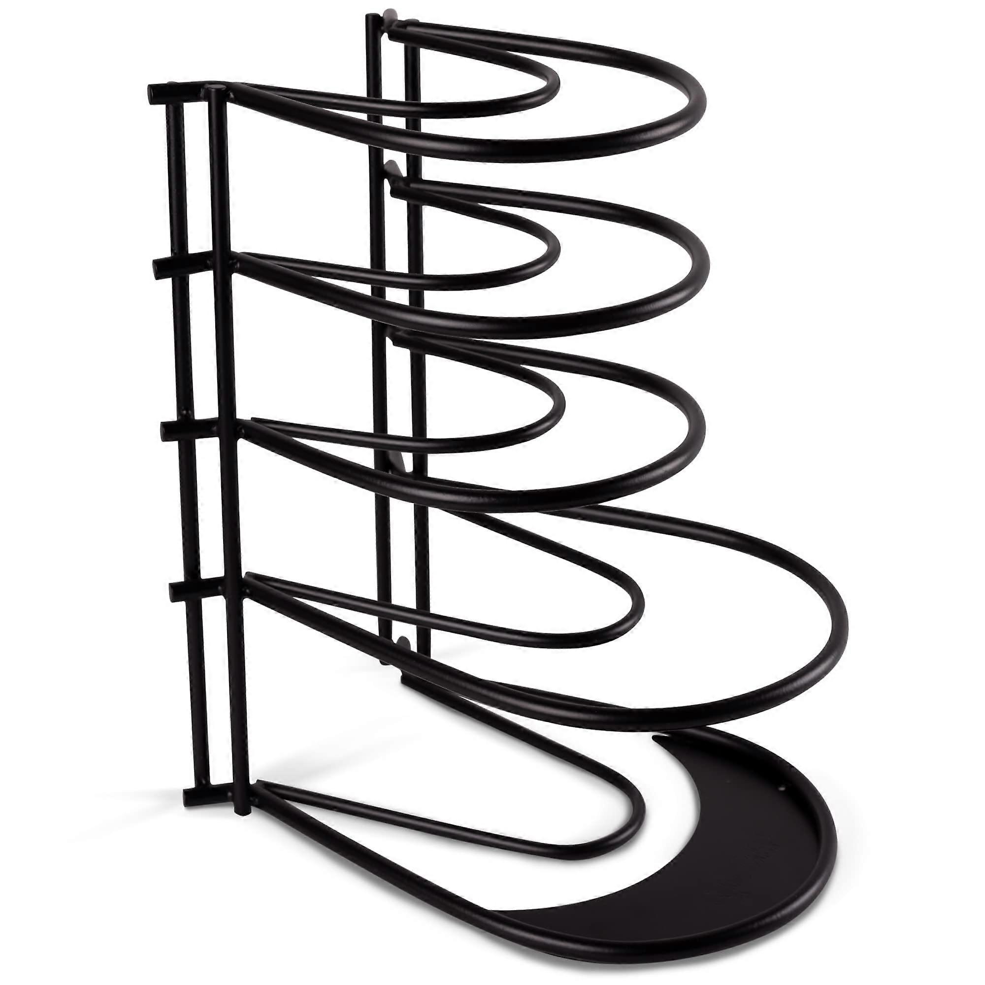 Pan Organizer Rack 5-Tier 60-100 LBS Capacity Matte Black 8mm Thick Space-Saving Storage for Cookware and Pots