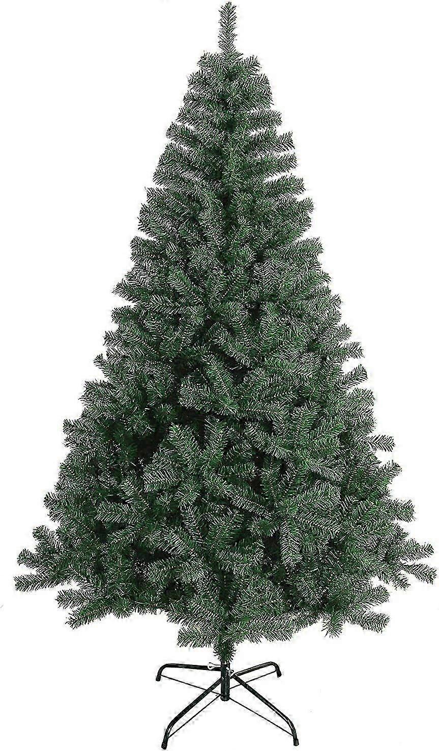 Artificial Green Christmas Tree Fir Extra Filled With Tinsel Leaf 120cm Trees Metal Support