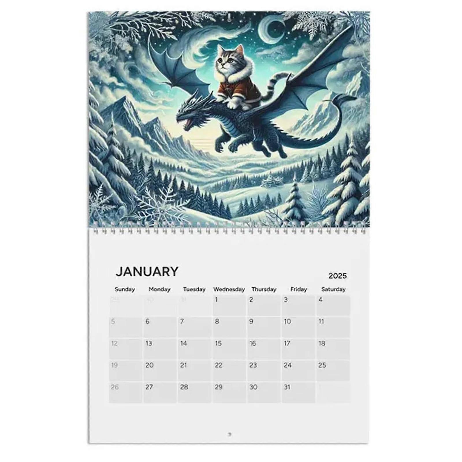 Hilarious Cats on Dragons Calendar 2025