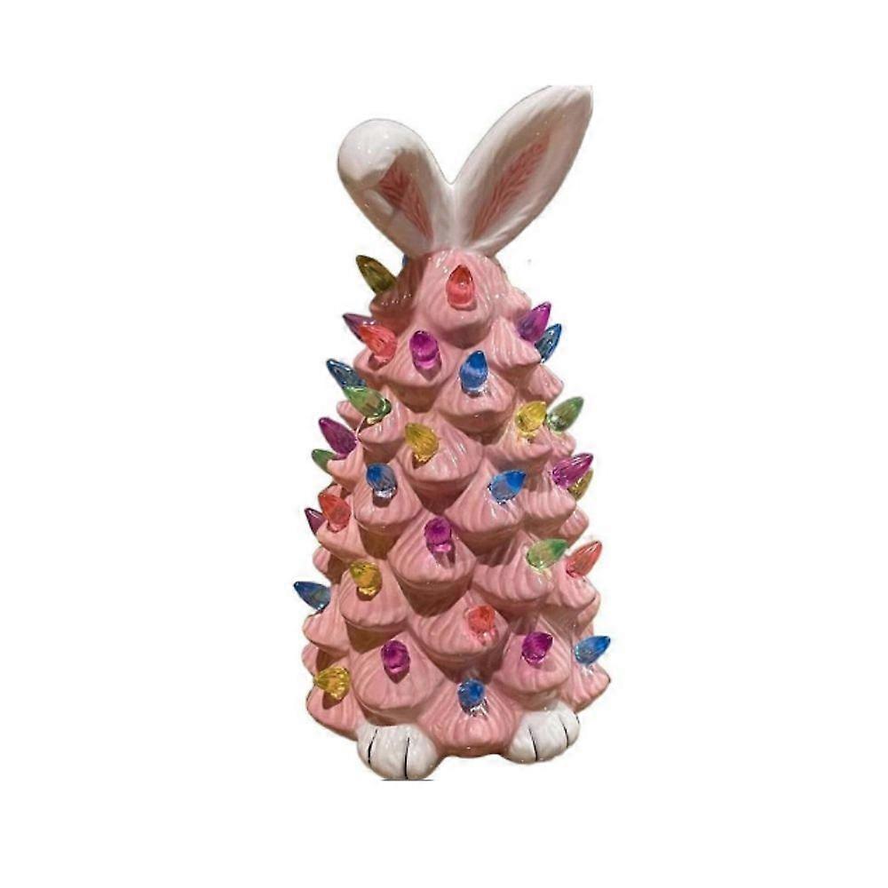 2025 Latest Easter Egg Tree - Lighted Easter Bunny Topiary Resin Tree