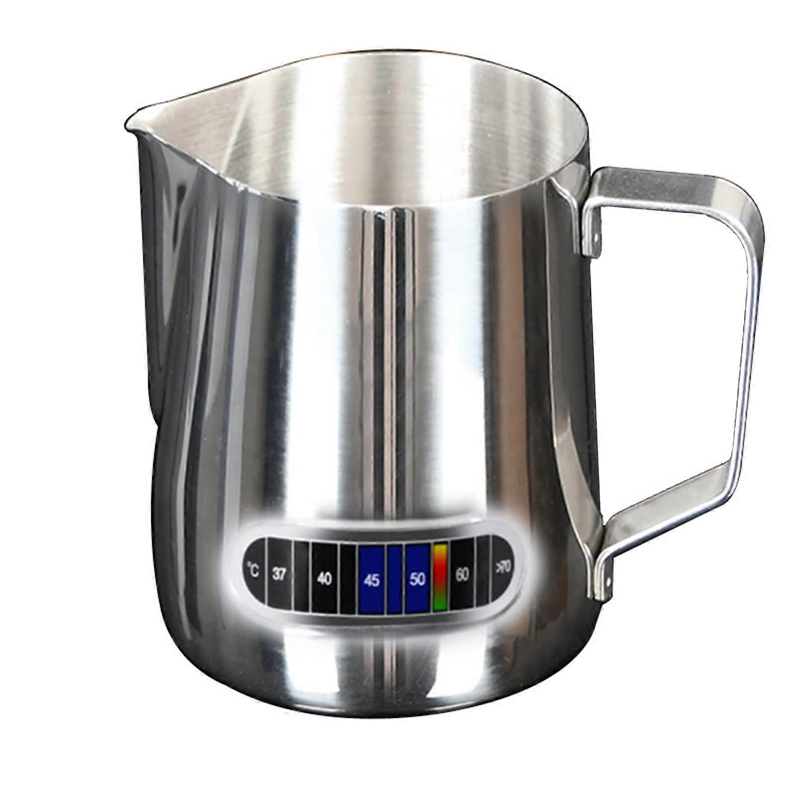 Milk Frothing Pitcher 12 Oz/20 Oz With Built-In Thermometer For Espresso And Coffee Creamer