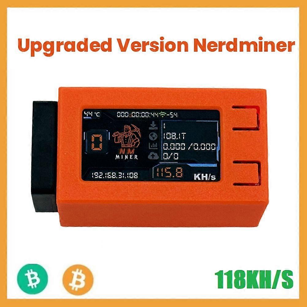 Upgrade Nerdminer 118KH/S 1.91inch Color Screen with Cooling Fan BTC Solo  Lottery Miner Bitcoin