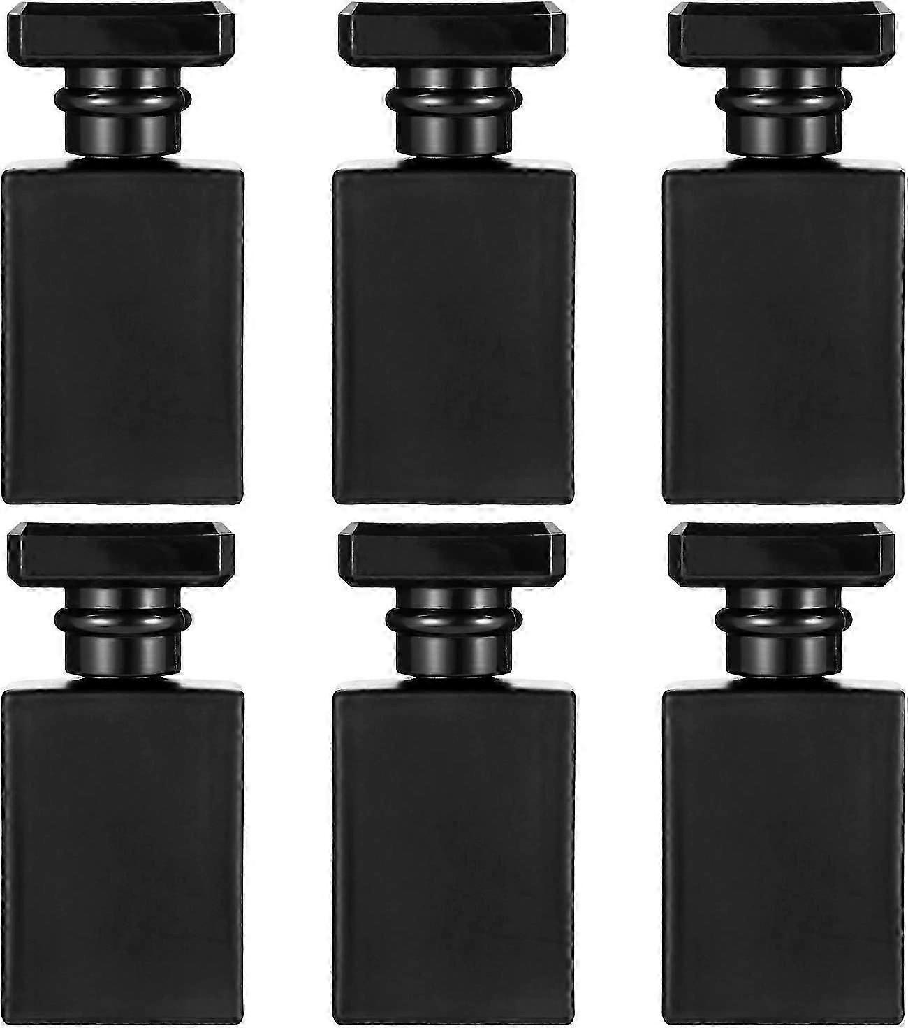 6 packs of 30ml. Transparent perfume bottle empty, portable square empty glass perfume atomizer bottle