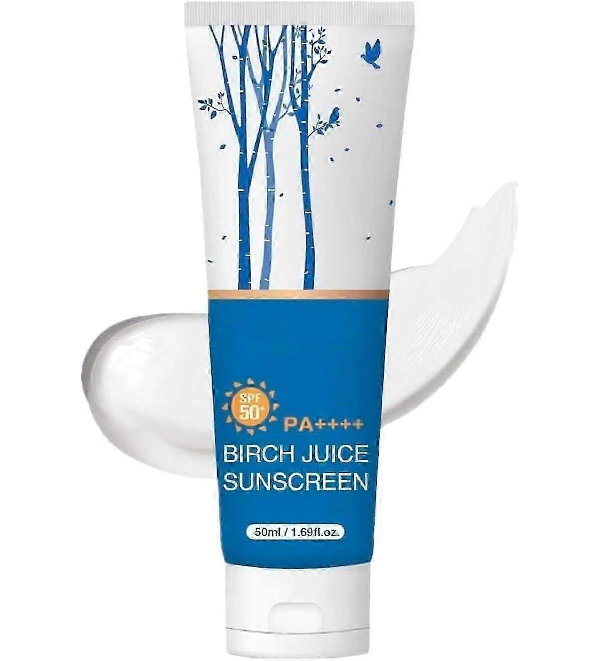 Birch Juice Moisturizing Sunscreen,2025 Upgrade SPF50+ Birch Juice Hydrating Essence Face Sunscreen,Strong UV Protection,Water Resistant & Non-Greasy