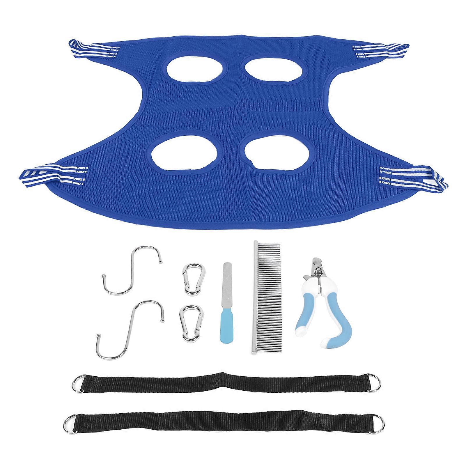 Dog Grooming Hammock Set Breathable Restraint Bag Pet Grooming Sling with Nail Clipper Comb