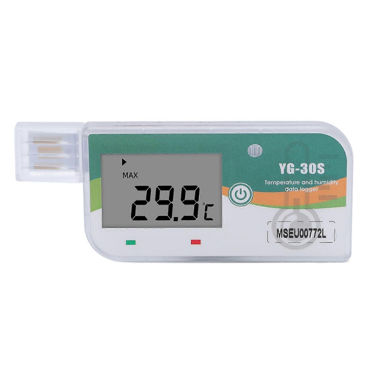 180 Days USB Temperature Humidity Data Logger Recorder with PDF Reports 35000 Points Single Use IP67