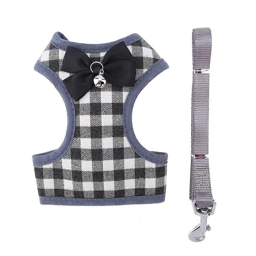 Nylon Breathable Pet Vest for Cats and Dogs, Adjustable Chest Strap with Bowknot Bell and Pulling Rope, Various Sizes
