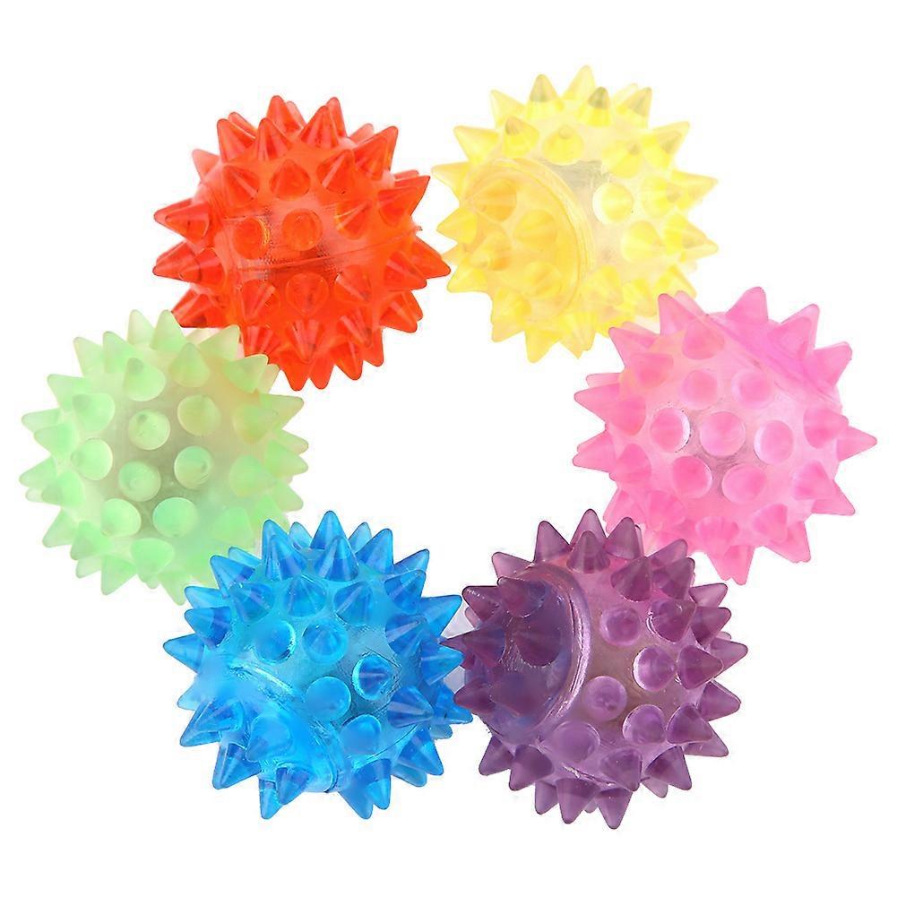 6pcs TPR Material 4cm Pet Toy Elastic Dog Cat Chew Bouncy Ball Toys Tooth Cleaning Tool