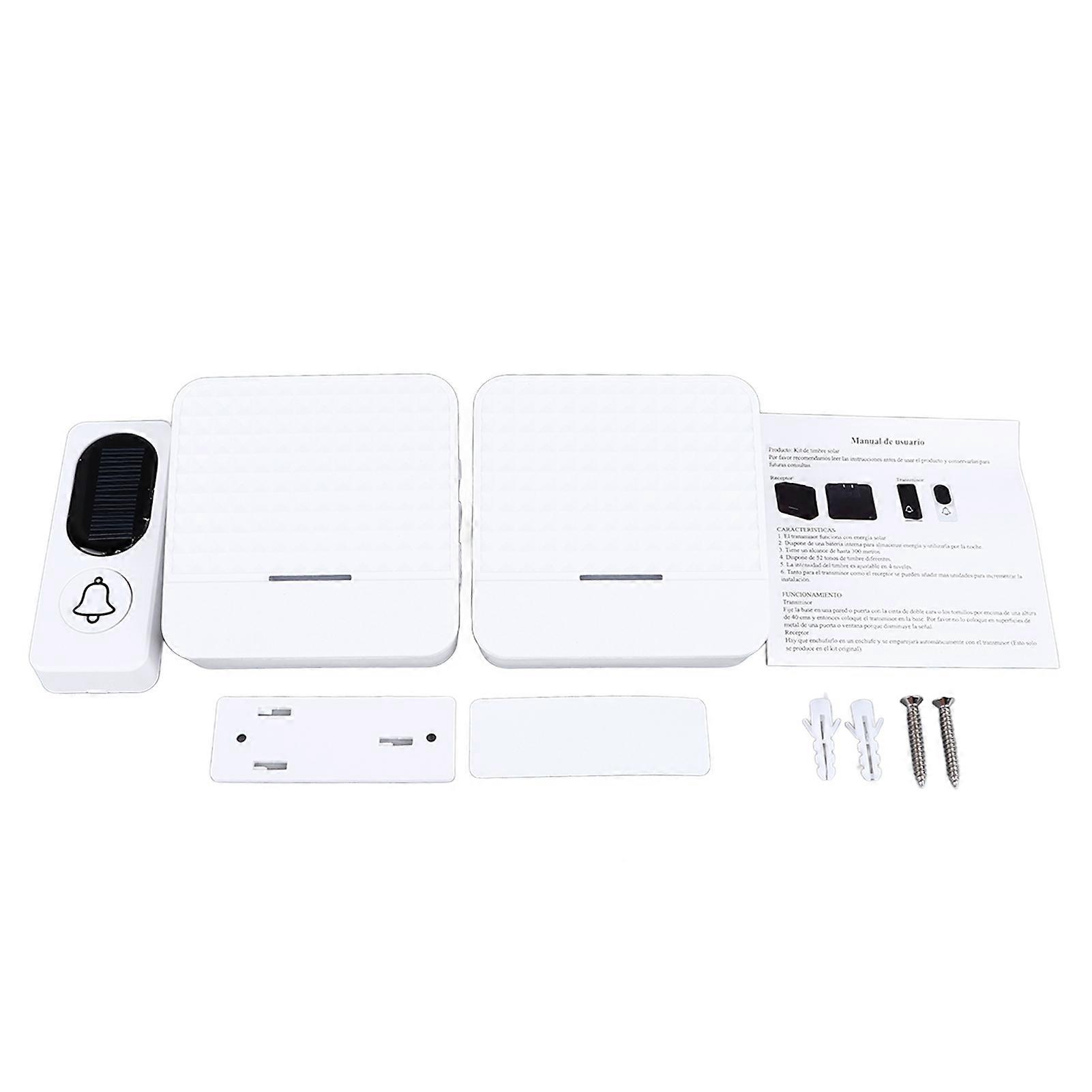 Self-Powered Wireless Smart Doorbell Kit: Solar Charging, Dual Buttons, Elderly Friendly