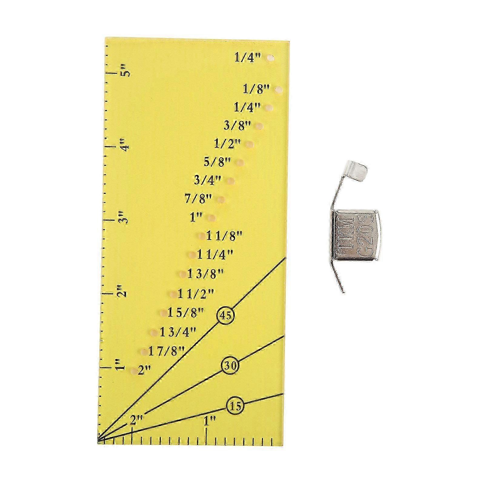Sew Seam Allowance Ruler with Magnetic Seam Guide Clear Scale Sturdy Durable High Accuracy Portable Sewing Machine Ruler Light Yellow