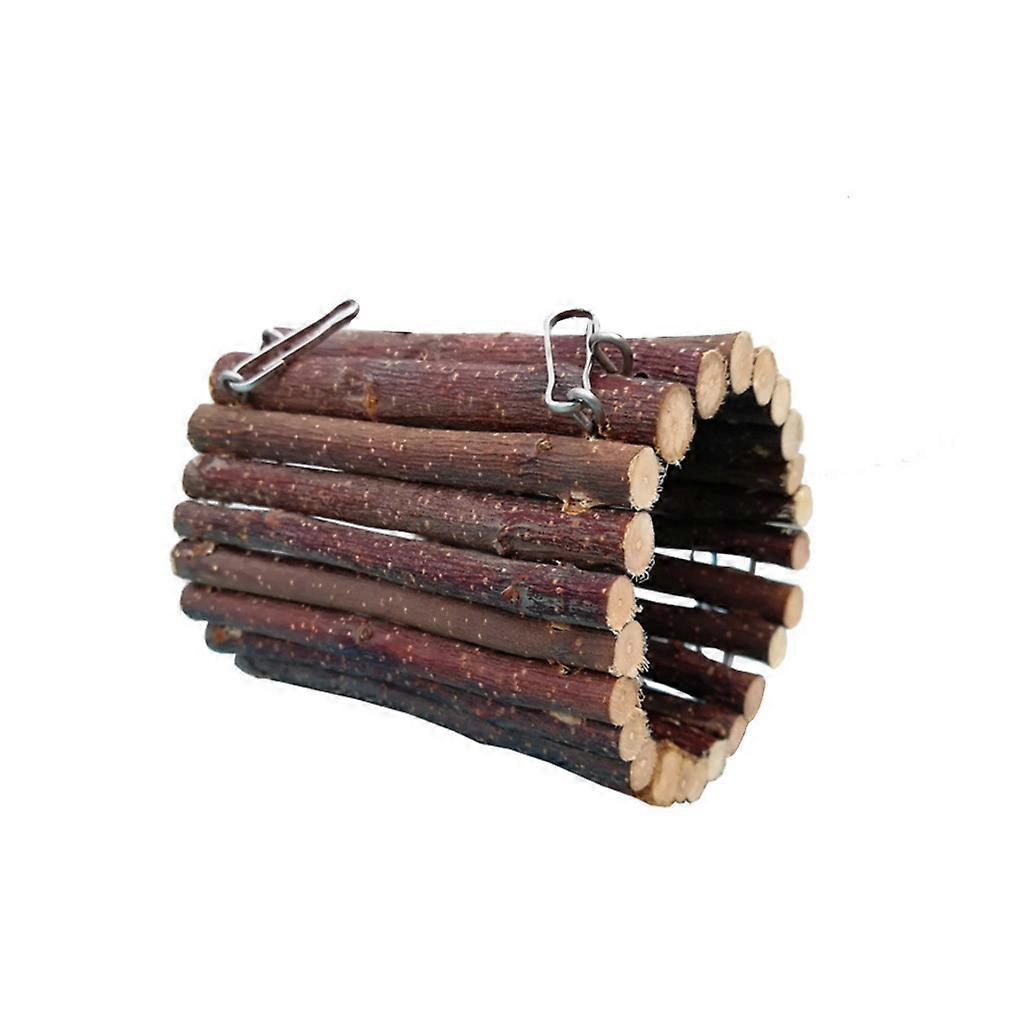 Small Animal Wood for Play Tunnel for Rats Ferrets Dwarf Rabbits Habitats Cave Bunny Hideout Activity Tunnel Toys  Dark Brown