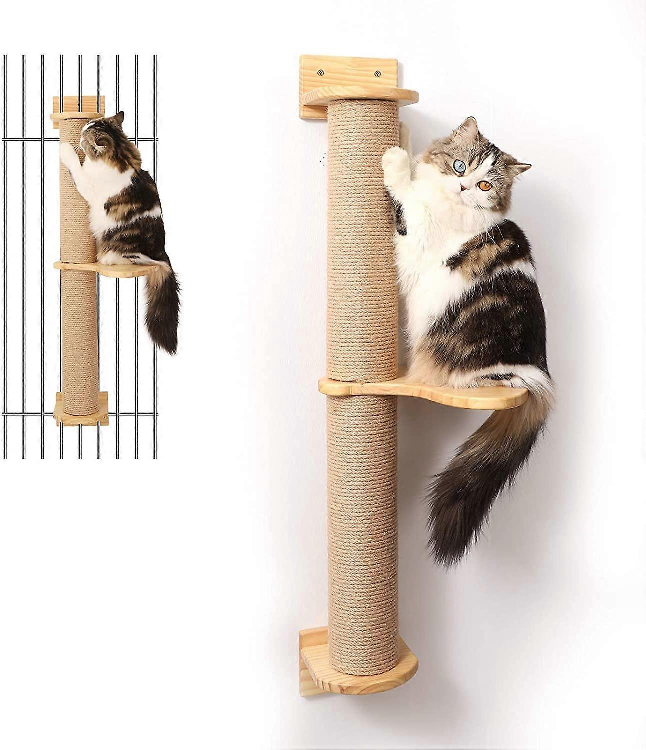 Cat Activity Tree Wall Mounted Jute Scratcher Pine Hammock
