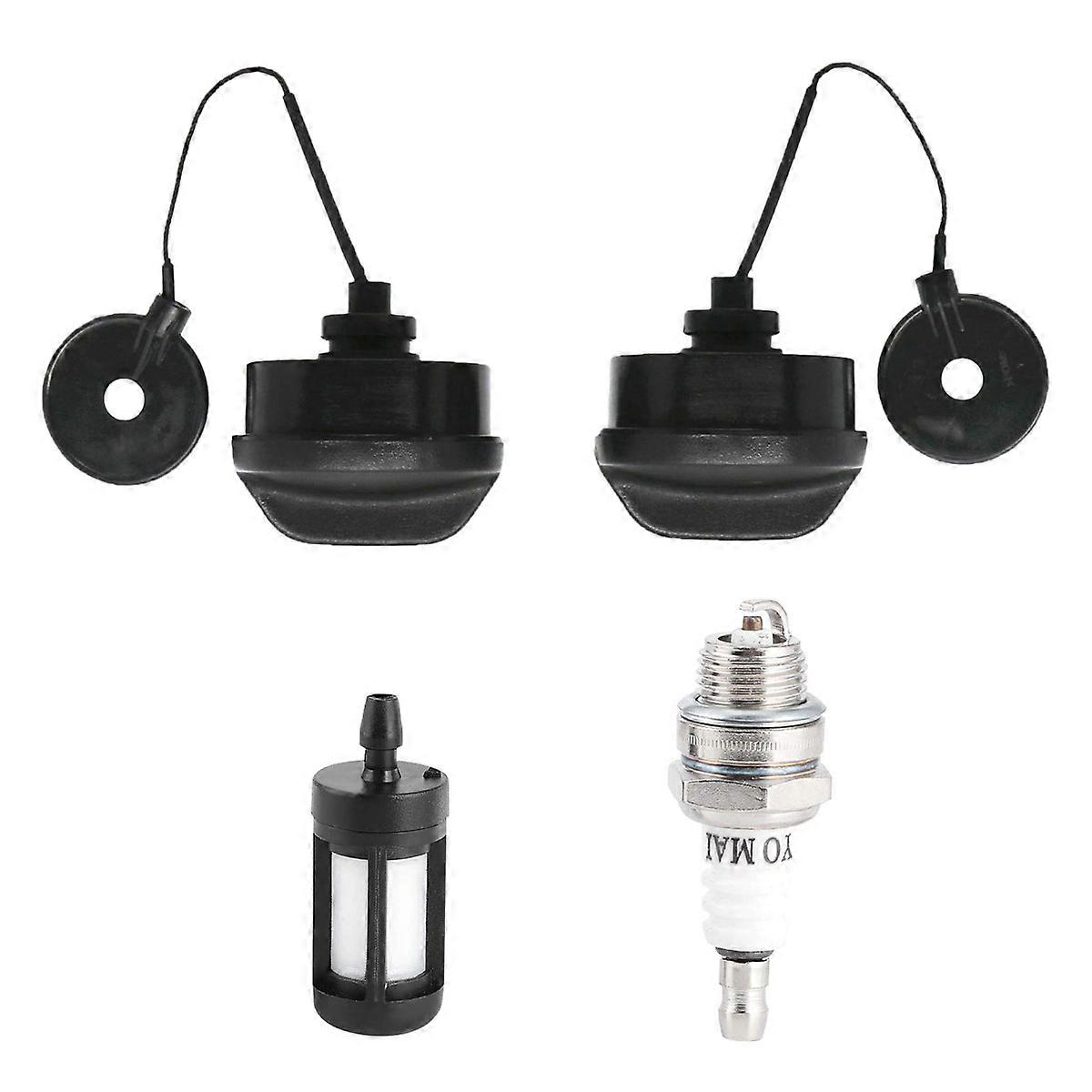 Fuel Tank Cap for Stihl FS38 FS45 FS46 FS48 FS52 FS55 FS56 FS62 FS66 FS80 FS81 FS86 FS88 FS108 FS120 FS200 FS300 FS350 FS400 FS450 with Spark Plug