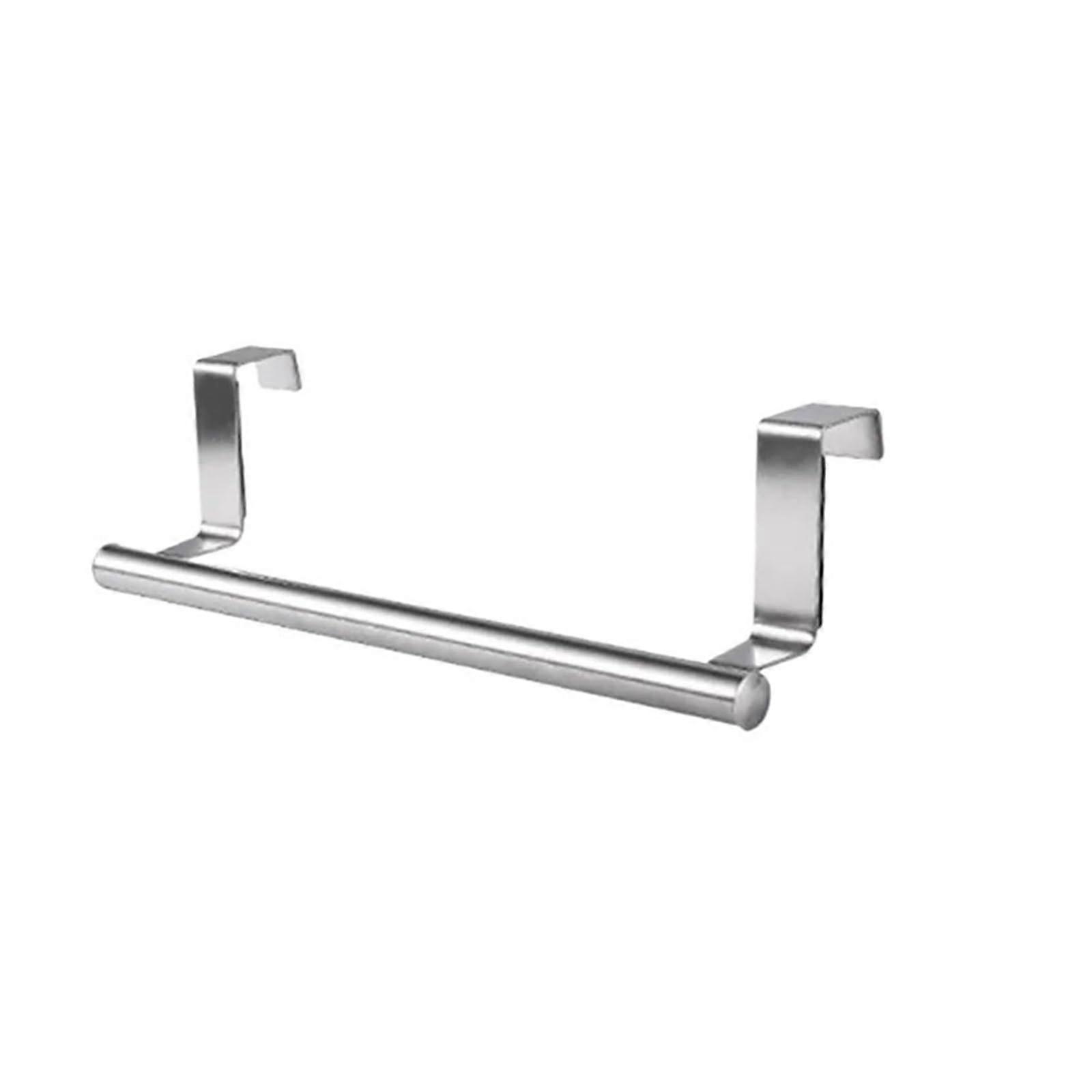 Stainless Steel Double Layer Cabinet Shelf Towel Holder Stand with Chopping Board Storage Rack in Silver-B for Kitchen