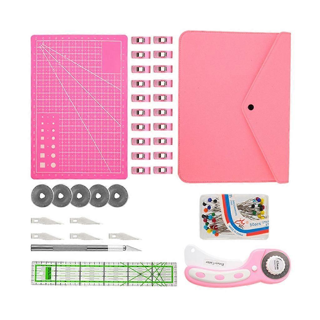 Fabric Cutter Kits Rotary Cutter Set 45mm Patchwork Ruler Cutting Mat Carving