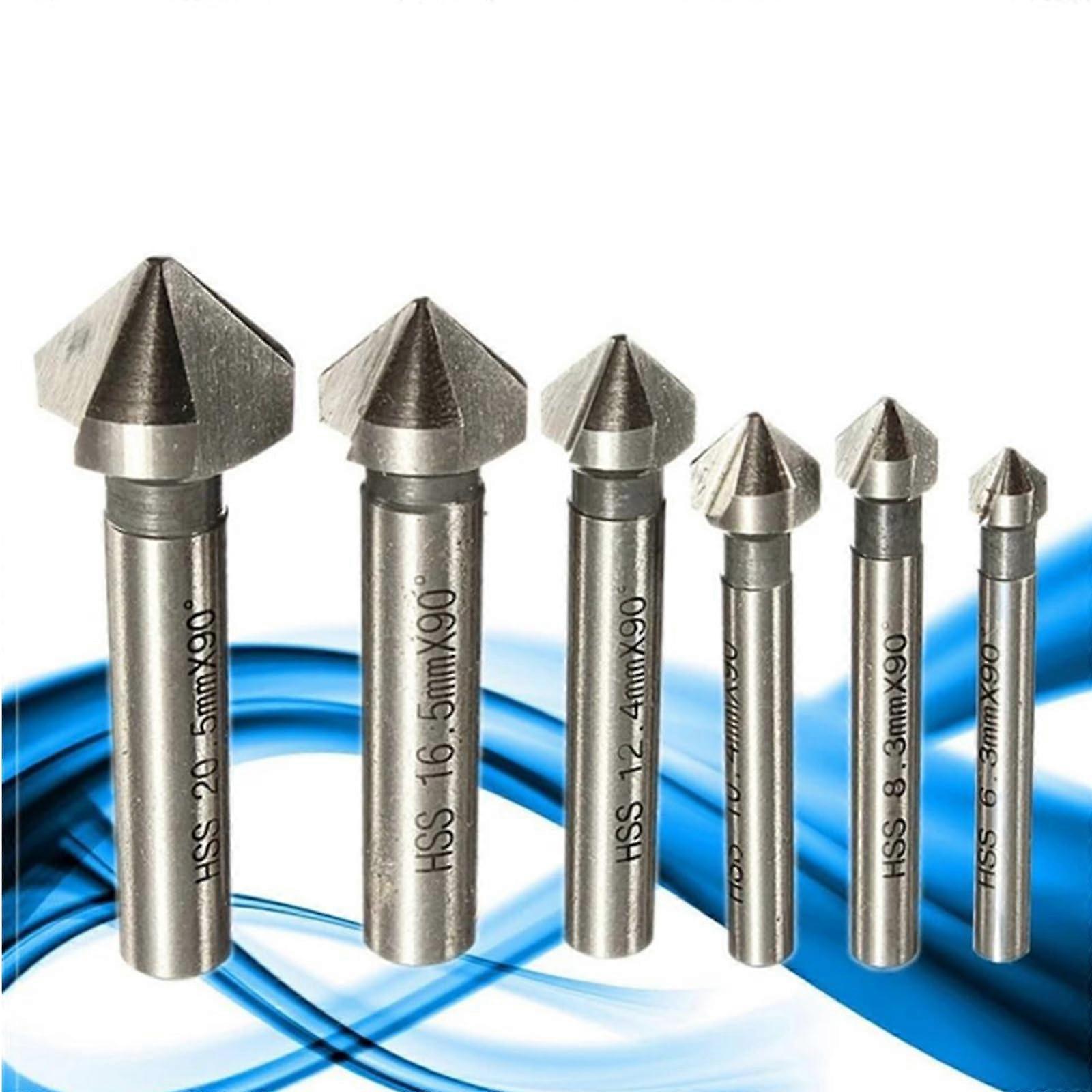 6 x 90 Degree White Diamond Chamfering Cutters Fully Ground 10mm Size Plastic Bag Packaging