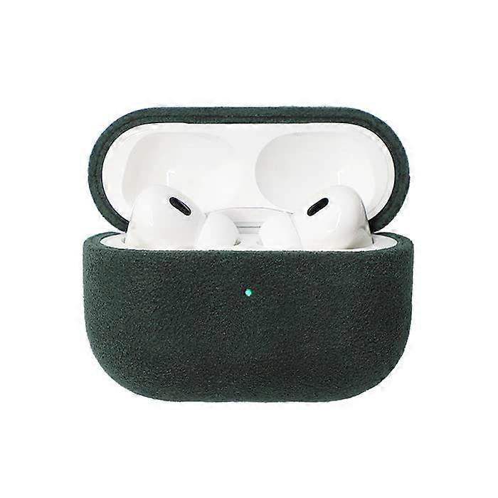 Alcantara Compatible With AirPods Pro Case Handmade Full-Wrap Cover Synthetic Suede Gen 1 Forest Green