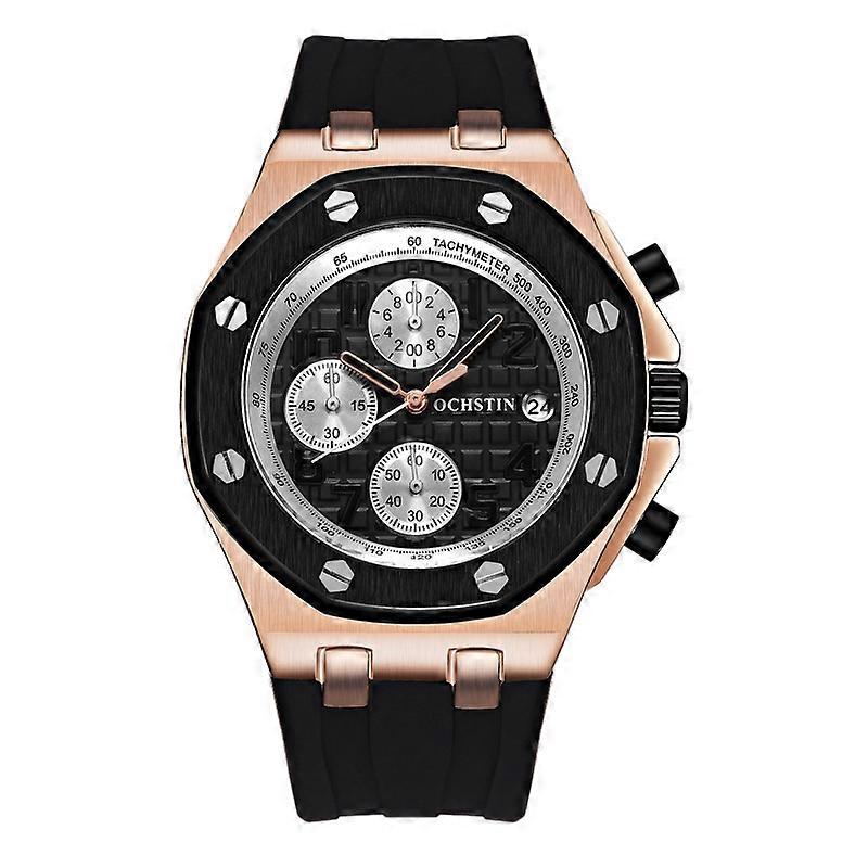 OCHSTIN 6100A Multifunctional Quartz Waterproof TPU Strap Men Watch