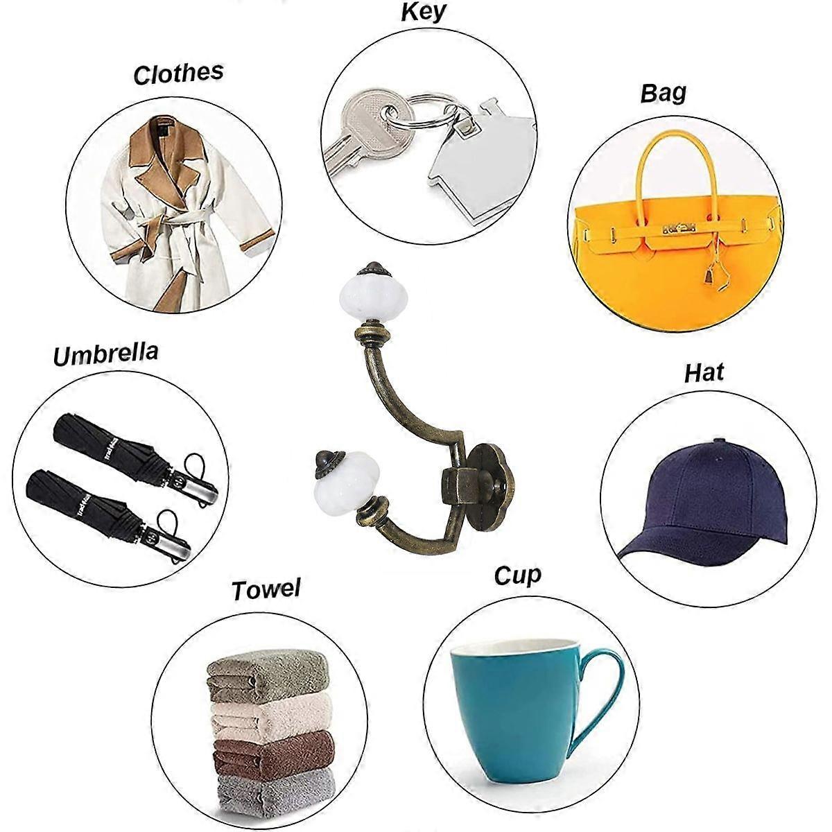 Ceramic Pumpkin Metal Coat Hook for Kitchen Bathroom