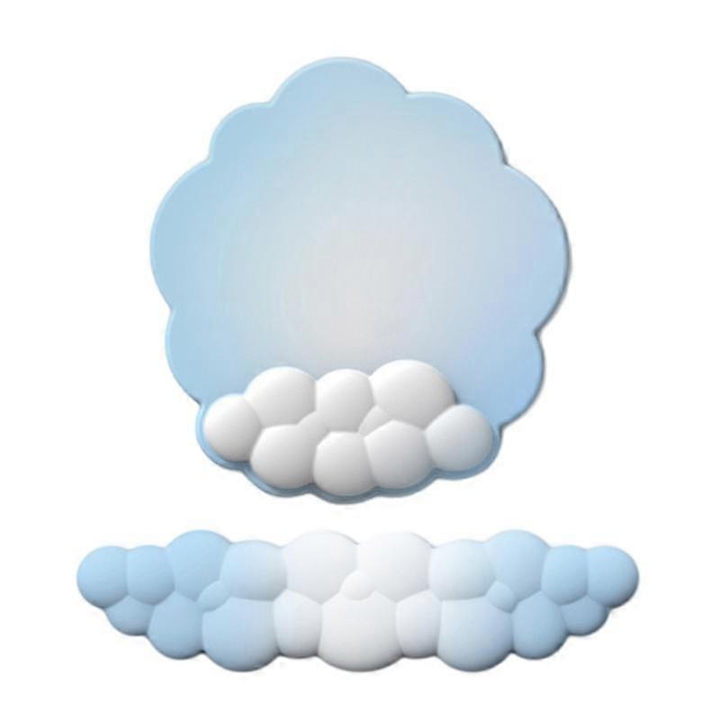 BComfortable Cloud-patterned Keyboard Wrist Support Anti Slip Soft PU Mouse Pad