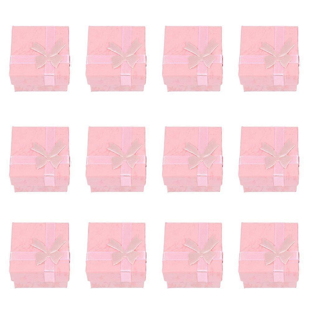 12pcs Bow Design  Jewelry Boxes Elegant Jewelry Box Ring Holders Delicate Boxes