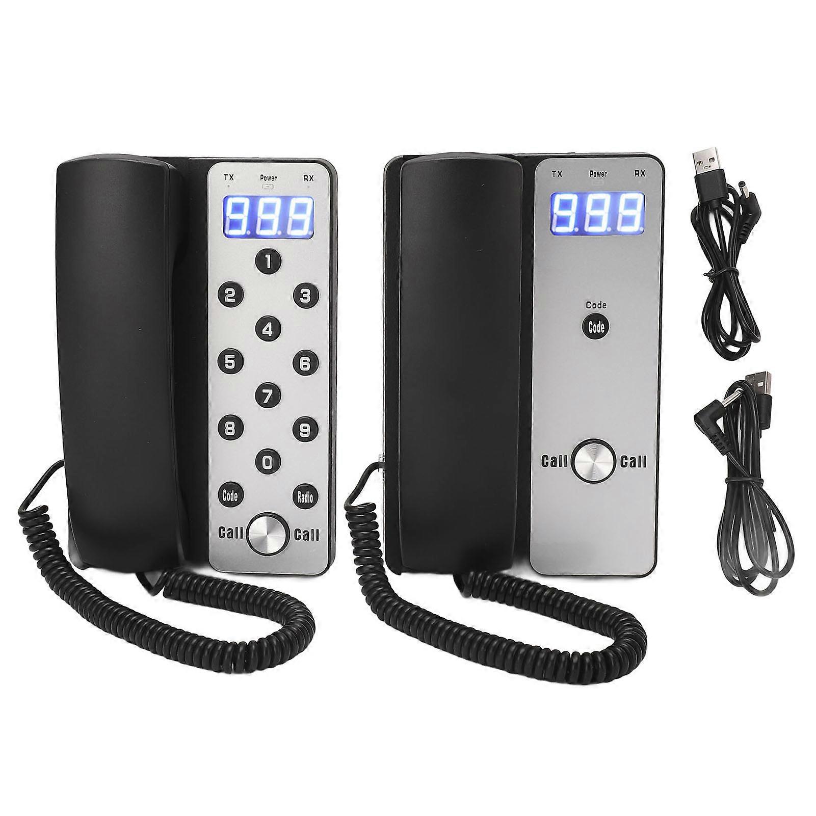 Wireless 433MHz Stable Transmission Digital Display Full Duplex Intercom Telephone for Office Hotel 5V 2A