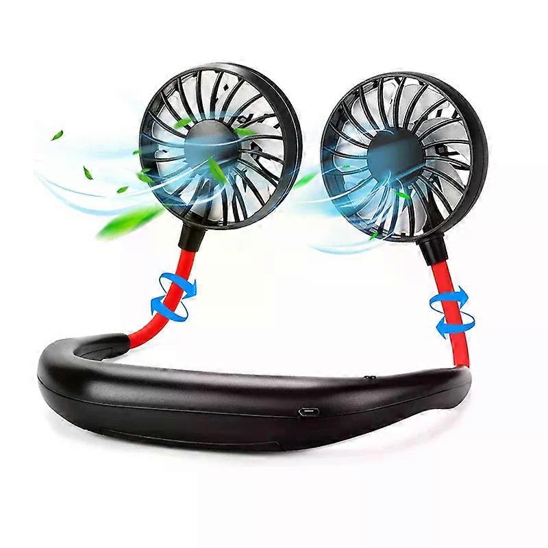 Newest Mini Wearable Usb Charging Air Cooling Conditioner Fan Portable Neck Fan Portable Outdoor Silent Neck Fan