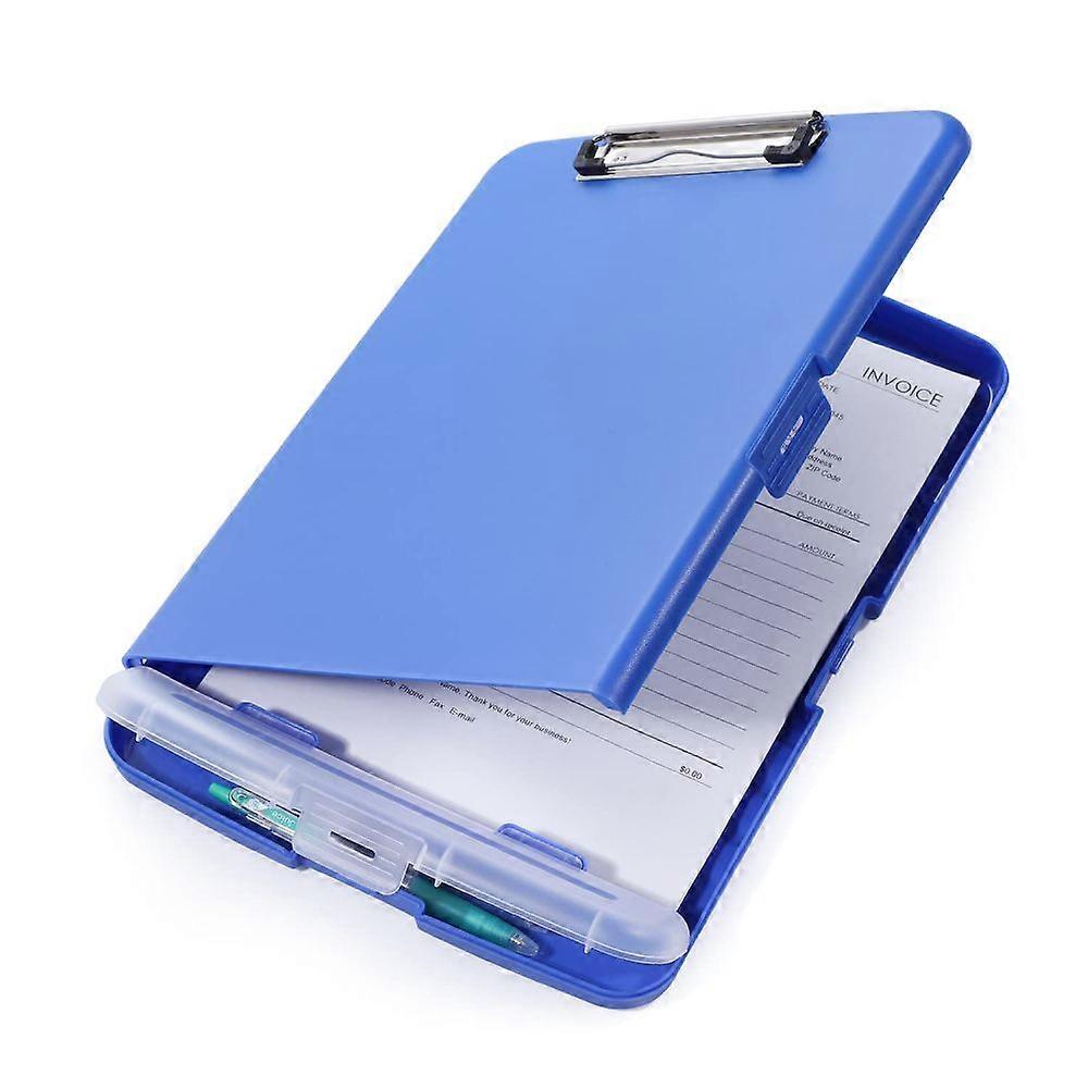 A4 clipboard with storage compartment, 2-pack plastic clipboard with shelf, lightweight clipboard, portable desk mat with bag