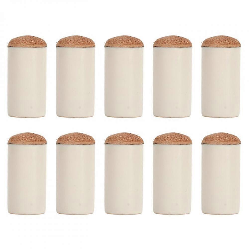 Set of 10 Pool Cue Head Caps, Long Ziming, Durable Protection, Brown, 12mm