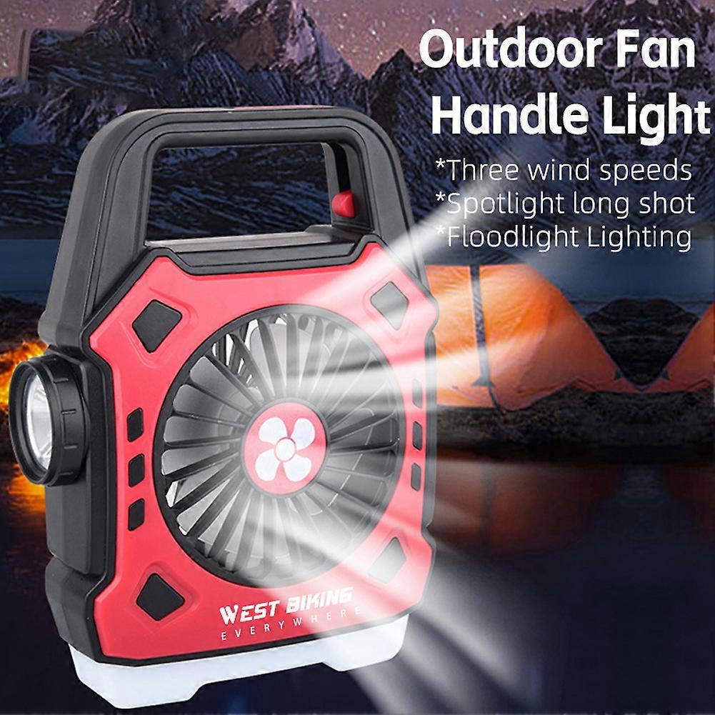 Multifunctional Camping Fan Light USB Rechargeable 1200mAh 7.4in