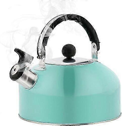 Chaleira de acampamento de 2,0 litros com apito de aço inoxidável polido de qualidade