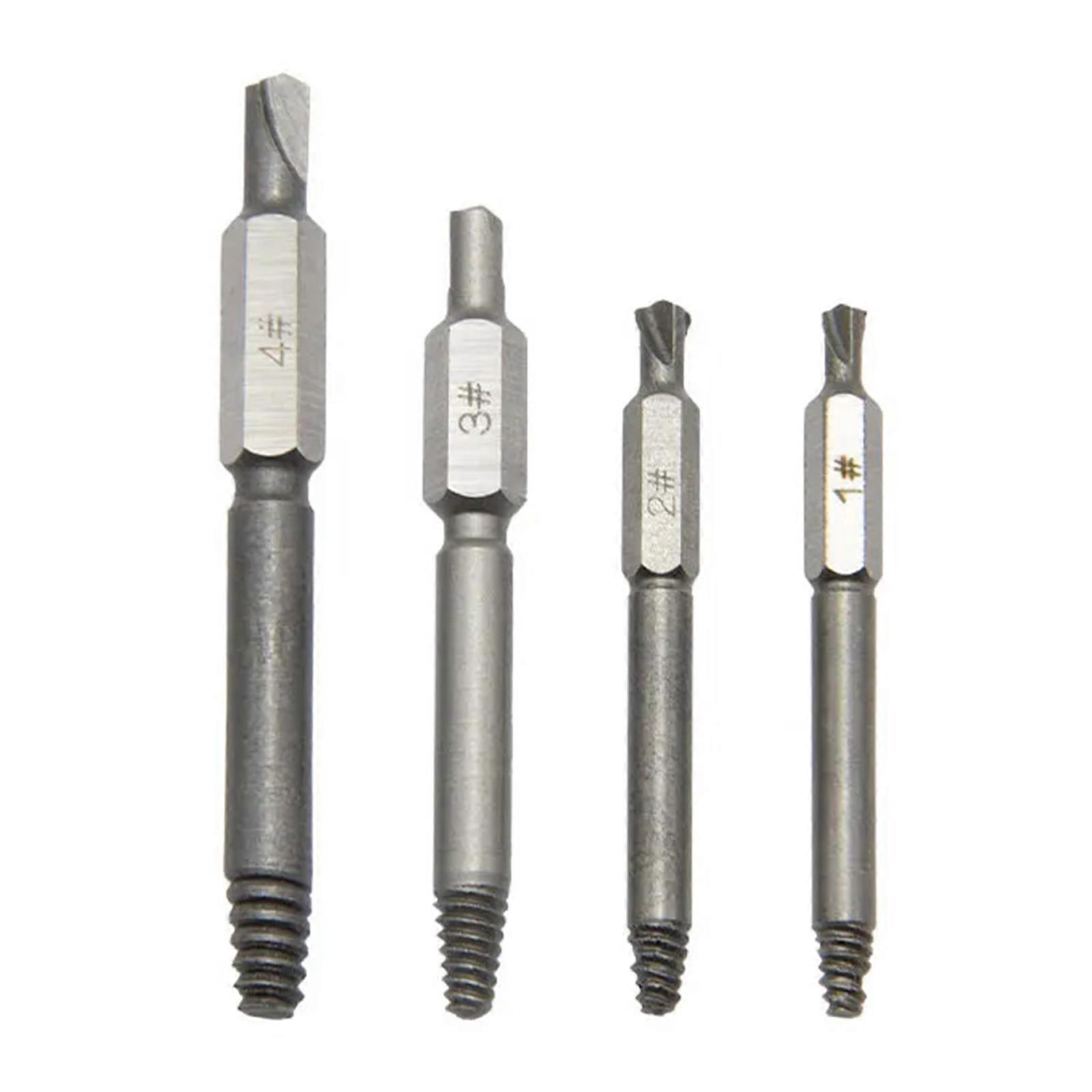 4Pcs Screw Remover Set for Damaged Broken Stripped Screws, Damaged Screw Extractors, Broken Screw Extractor Tool Set