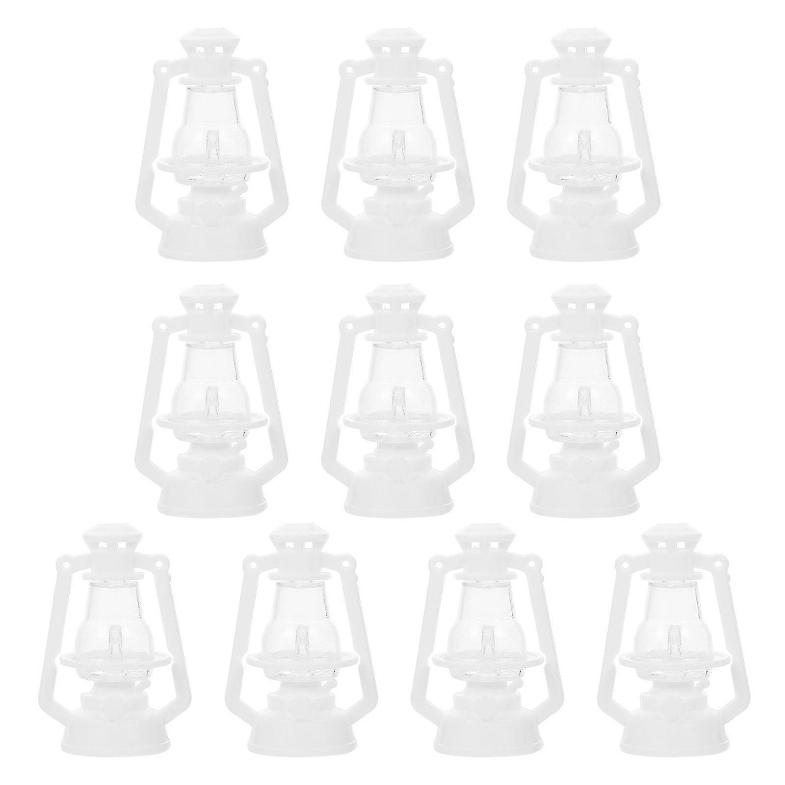 10Pcs Retro Xmas Halloween Kerosene Lamp Shape Decor Vintage Kerosene Light Ornament