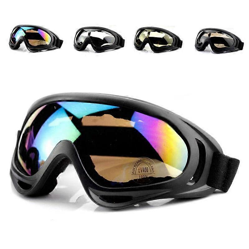2 pieces UV400 protective glasses, windproof, dustproof, adjustable strap, antifog, compatible with ski helmet