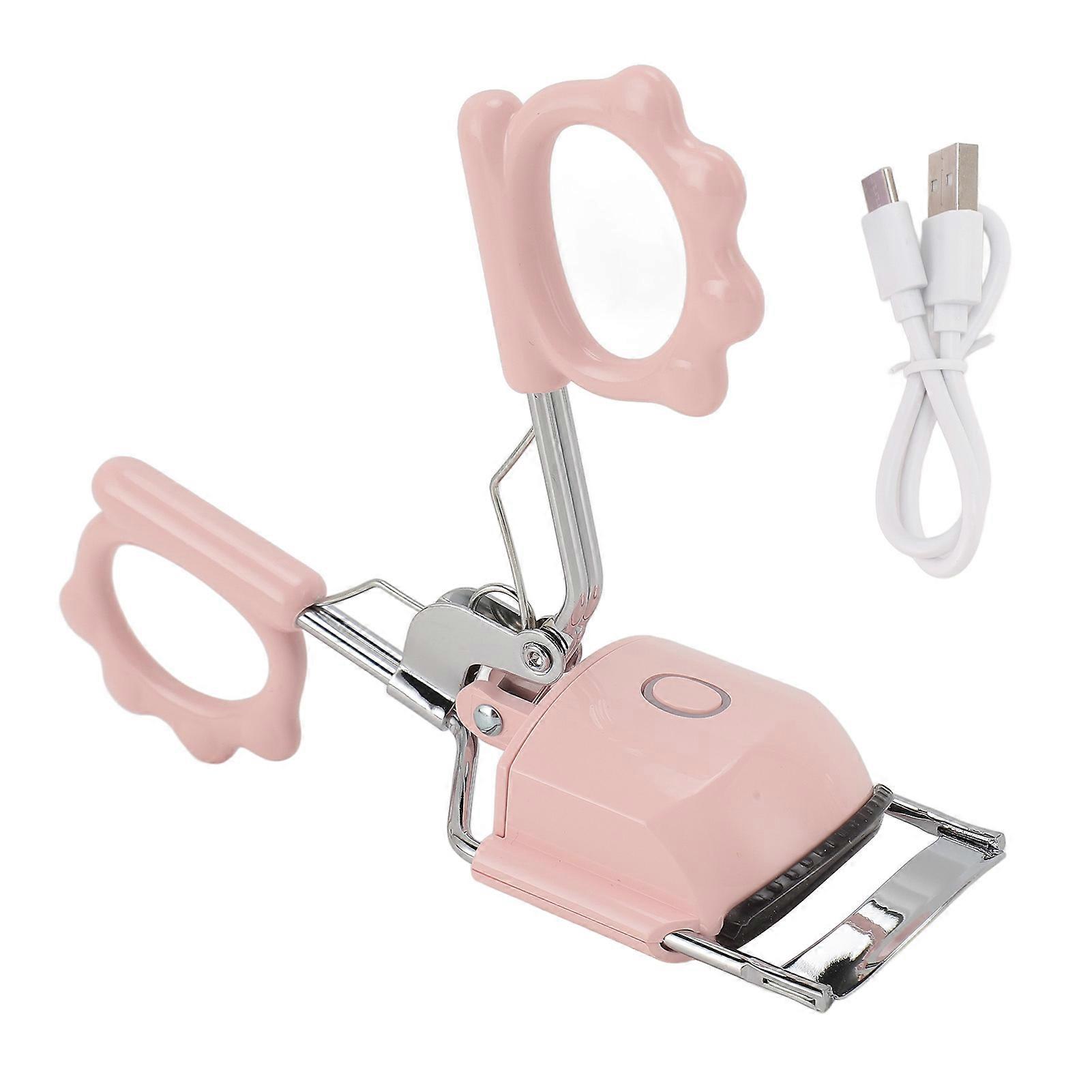 Heated Eyelash Curler Rechargeable with Type C Long Lasting Curls 2 Modes Anti Burn Portable Electric Lash Curling Tool Neutral English Packaging Pin