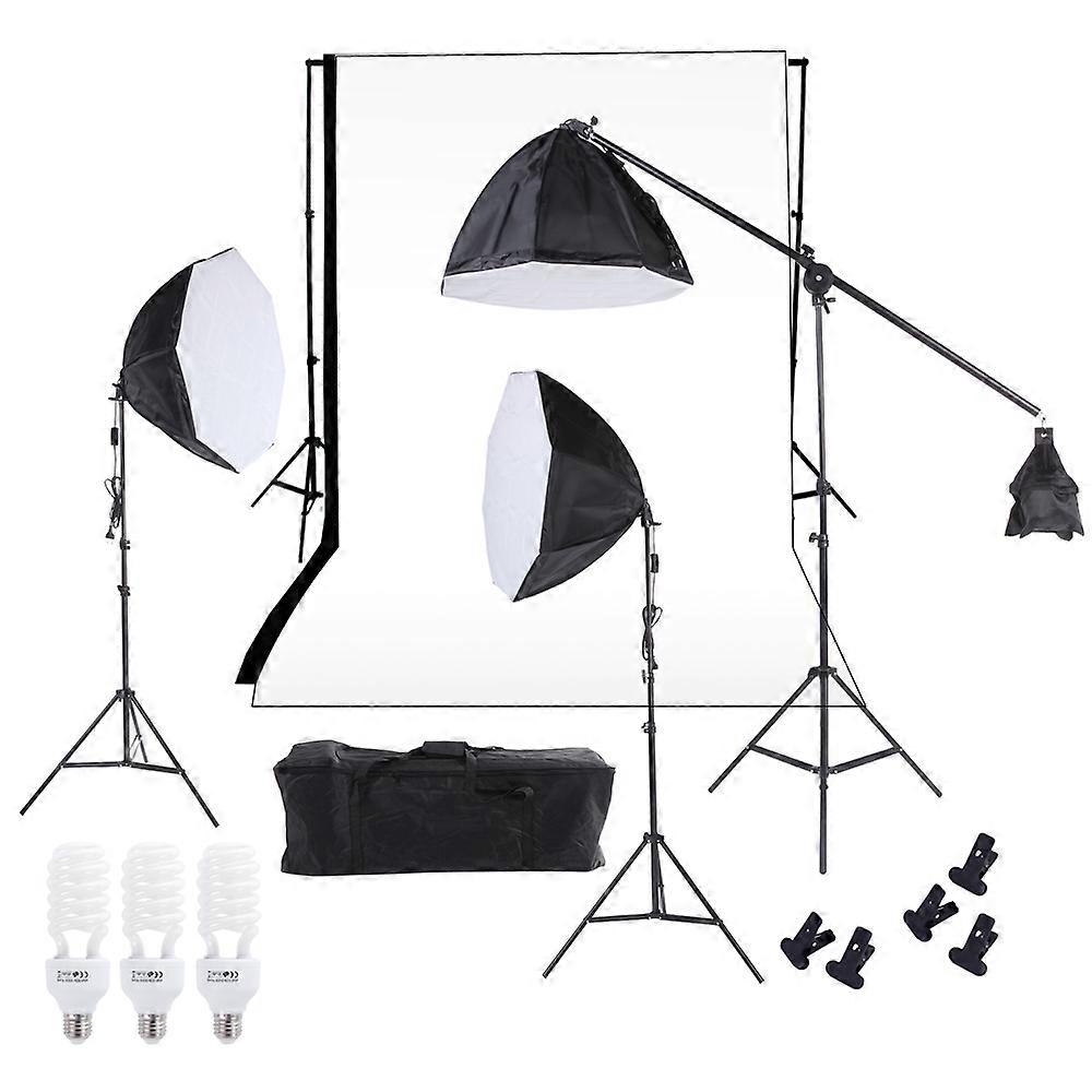 Complete Photography Lighting Kit with Softbox, Backdrop Stand, and Carrying Bag