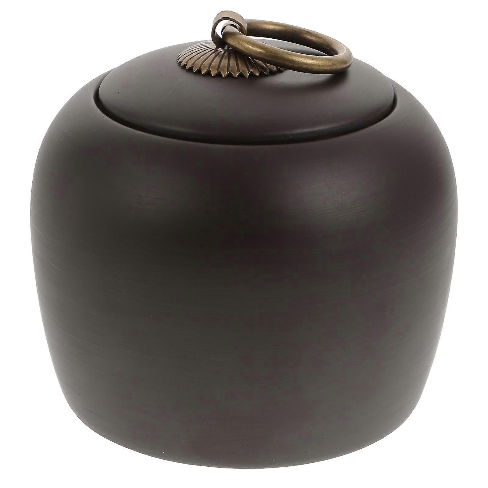 1pc Practical Sealed Tea Storage Jar for Office Use (Black)