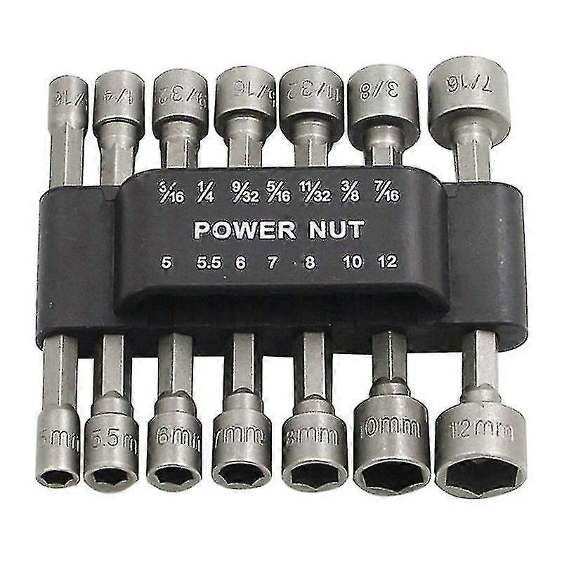 14Pcs Hex Socket Wrench Adapter Set for Nuts, Screwdriver Bits, Magnetic Hex Socket Nut Driver