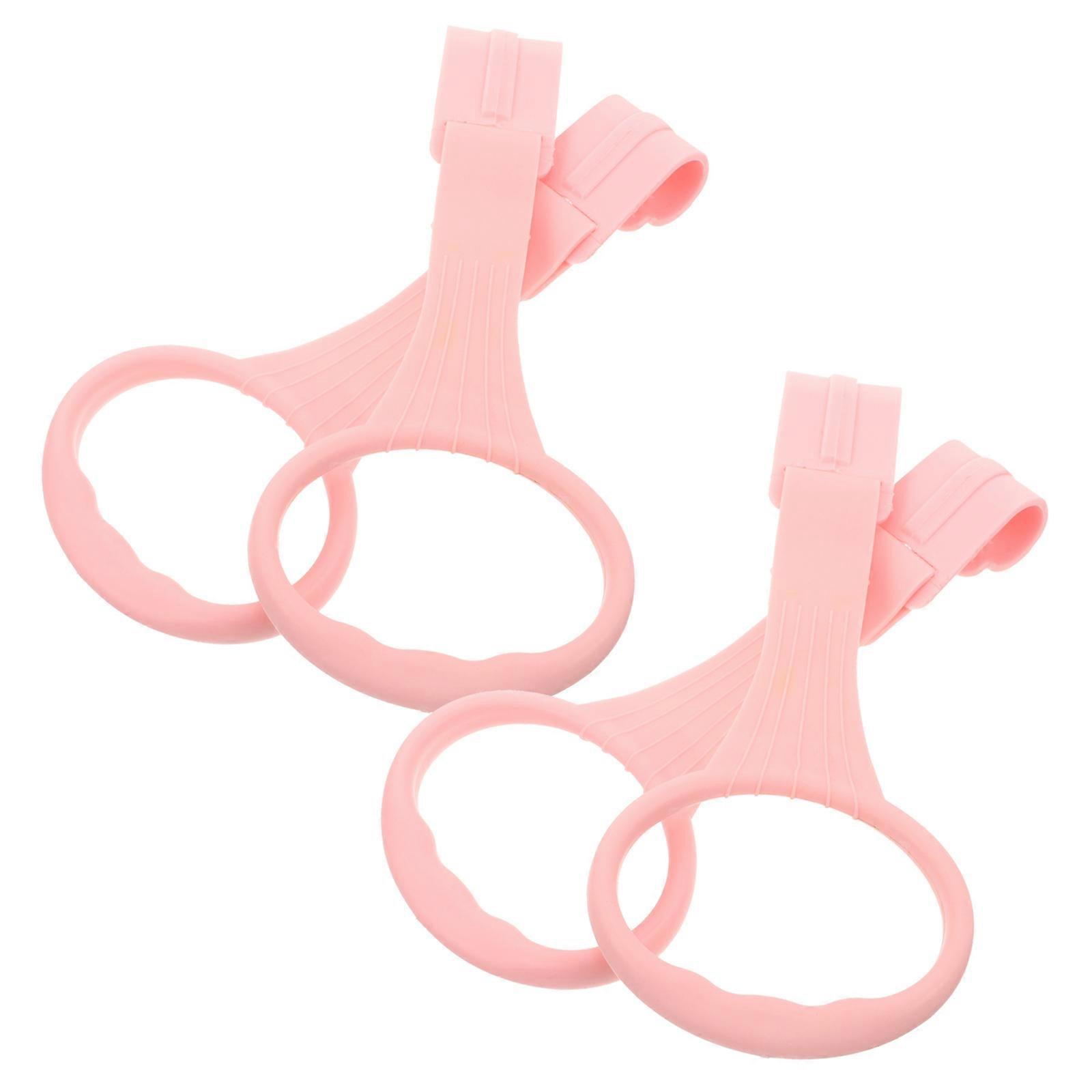 4pcs Pull Up Rings for Nursery Beds – Safe Standing Aid with Comfortable Grip for Newborns, Pink