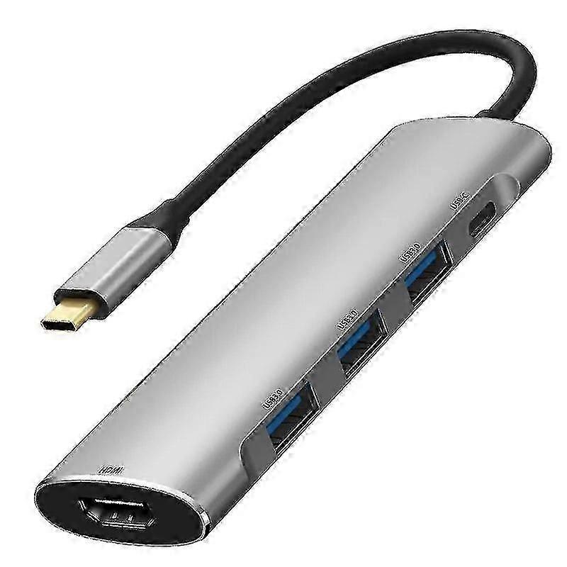 Tenmtoo Usb C Hub 4k 60hz 5 In 1 Usb Hub Type C 3.1 To Hdmi 100w Power 3 Usb 3.0 Port For Macbook Pro/air Usb Adapter