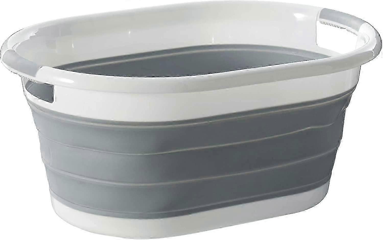 Oval Collapsible Laundry Basket - Portable Storage Organizer - Space Saving