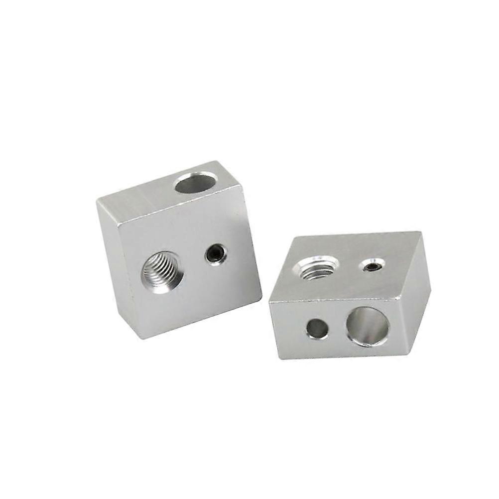 Extruder Heating Block High Temperature 3D Printer Extruder Hot End 2x2x1cm Silver Square 3Pcs
