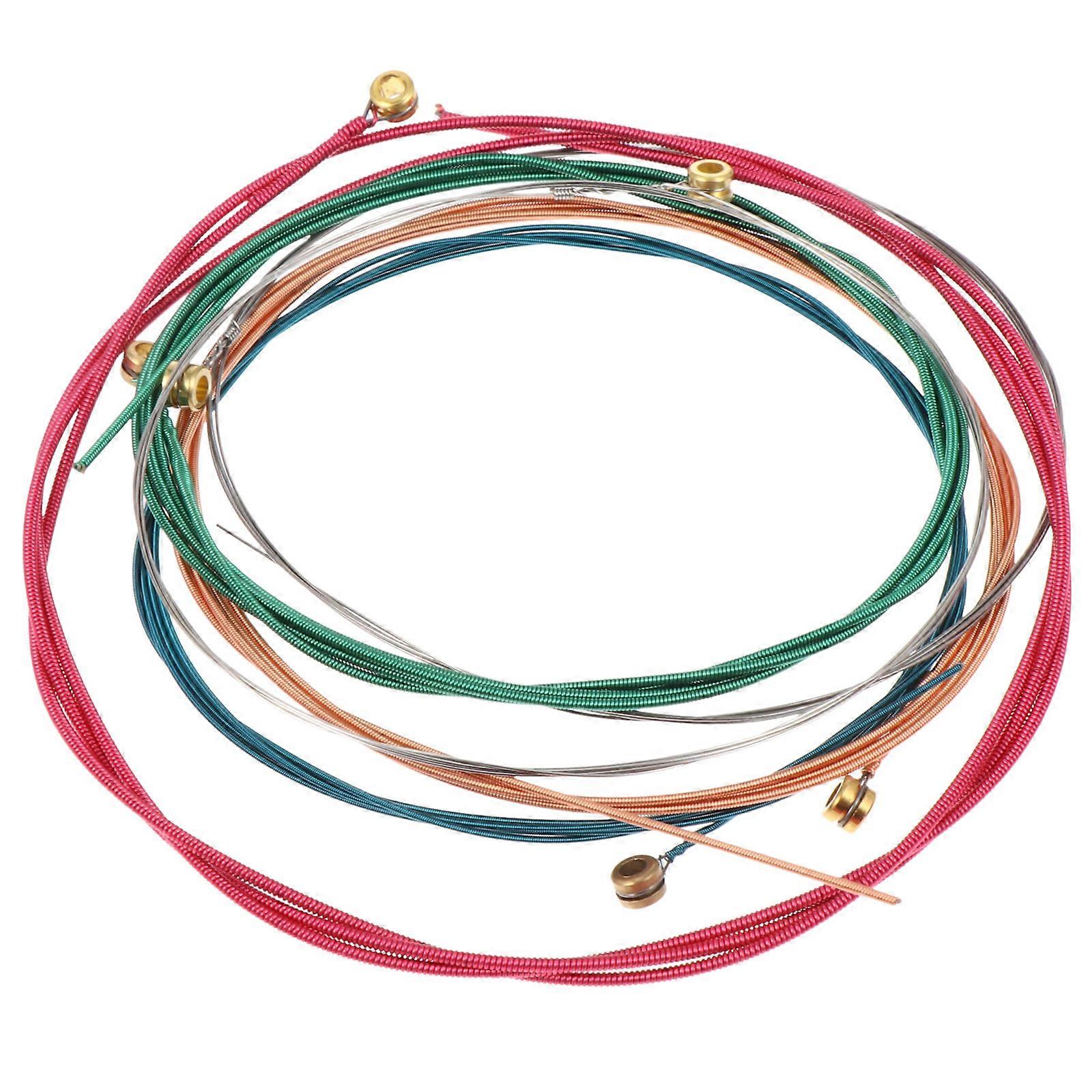 Spare Guitar Strings Durable Guitar String Set Assorted Color Crisp Sound Musical Instrument Accessories 6Set