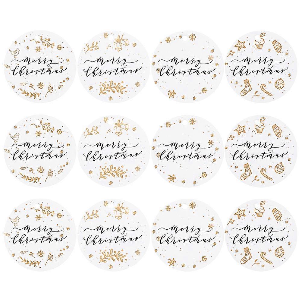 Tags Christmas present Labels Round White 5x5cm present Wrapping 400Pcs