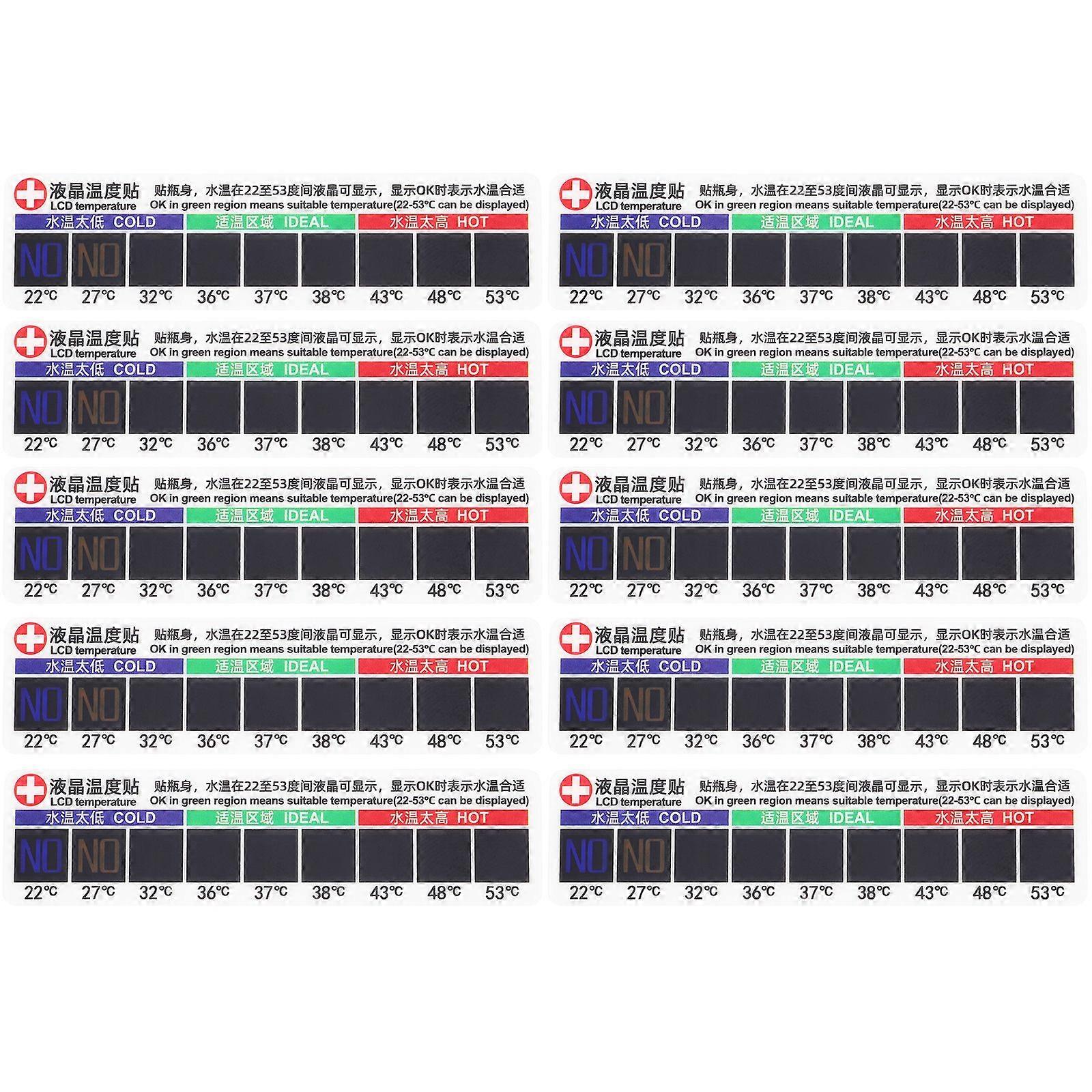 10 Stück Klebethermometer Streifen Wassertemperatur Messung Aufkleber Tasse Paster